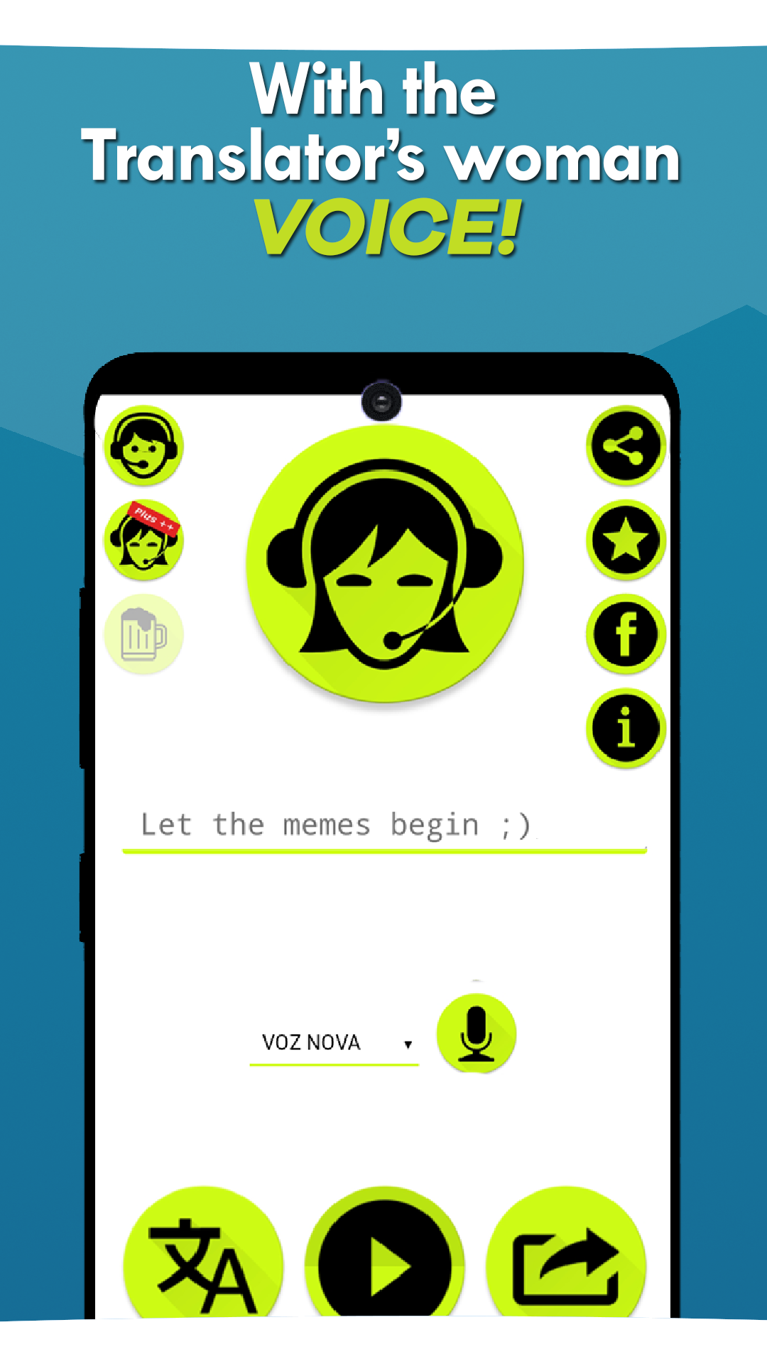 Android application Translator Women's Voice - TTS screenshort