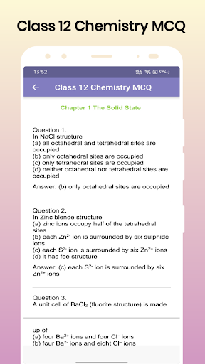 Class 12 Chemistry MCQ Screen 2