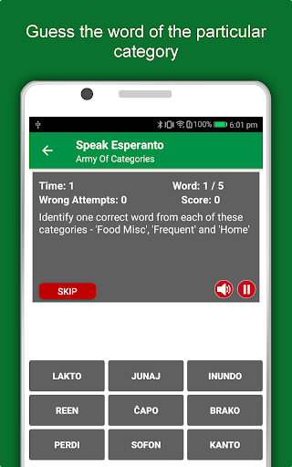 Screenshot of Learn Esperanto Language App