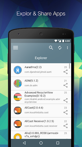 Android application Explorer screenshort