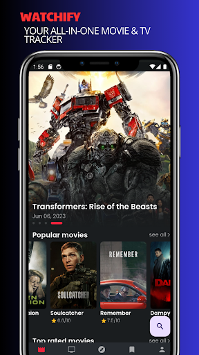 Android application Watchify: Track Movies & Shows screenshort