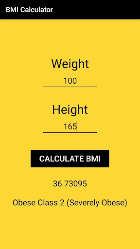 BMI Calculator Screen 3