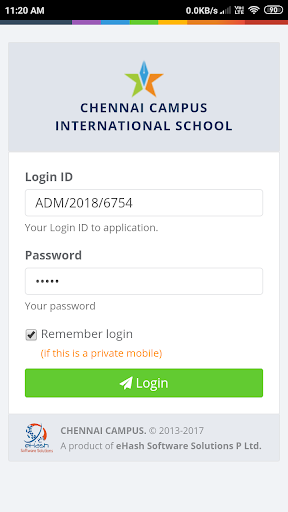 Android application Chennai Campus screenshort