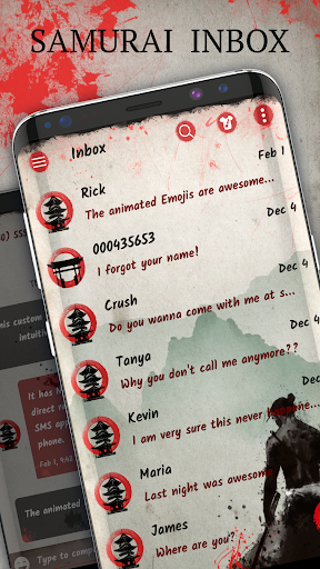 Android application Samurai SMS theme screenshort