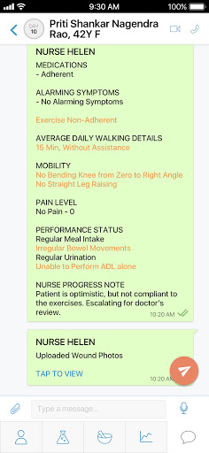 Reya Orthopedic Remote Care Screen 3