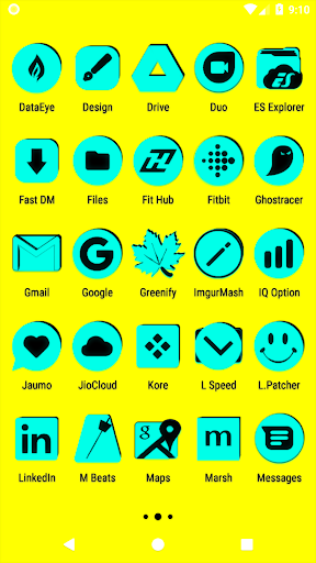 Cyan and Black Icon Pack Screen 3
