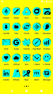 Cyan and Black Icon Pack