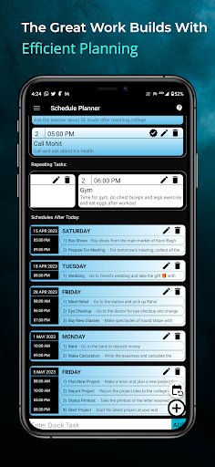 Schedule Planner - To Do List Screen 2