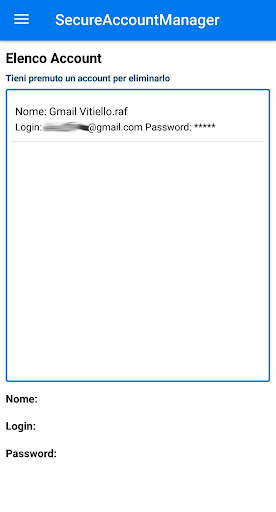 Secure Account Manager Screen 2