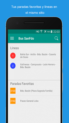 Android application Autobús San Fernando screenshort