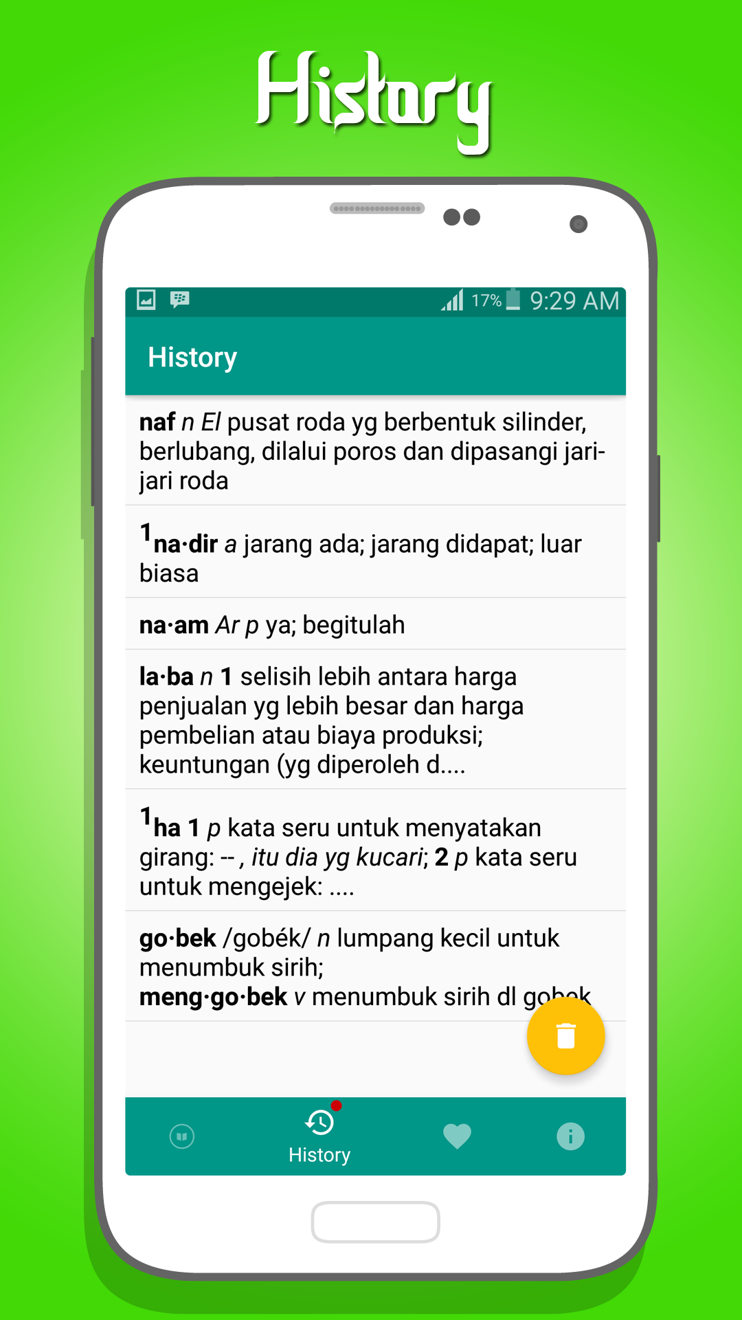 Android application KBBI Kamus bahasa indonesia screenshort