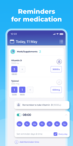 Screenshot of Symptom & Mood Tracker