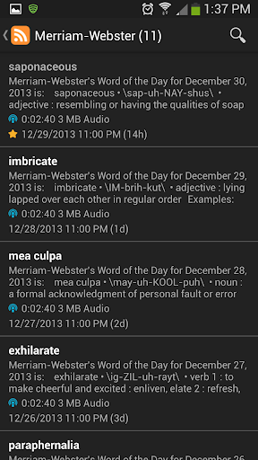 Android application Word of the Day! screenshort