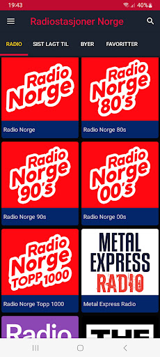 Radiostasjoner NORGE Screen 2