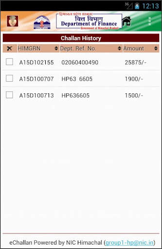 eChallan Online Govt. Receipts Screen 3