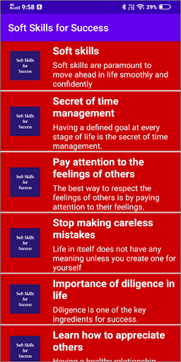 Android application Soft Skills for Success screenshort