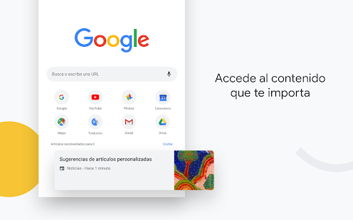 Google Chrome: rápido y seguro Screenshot