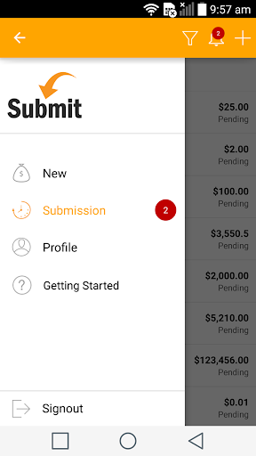 Android application Submit screenshort