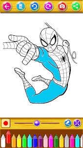 Coloring Hero Spider blue