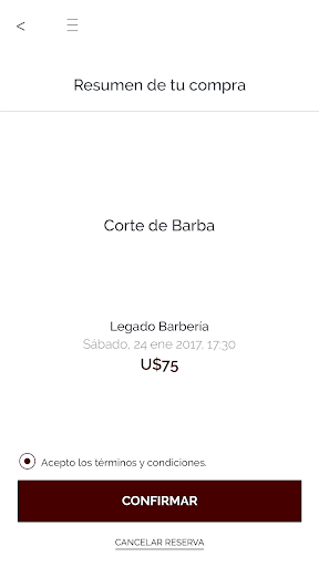 Android application Legado Barbería CR screenshort