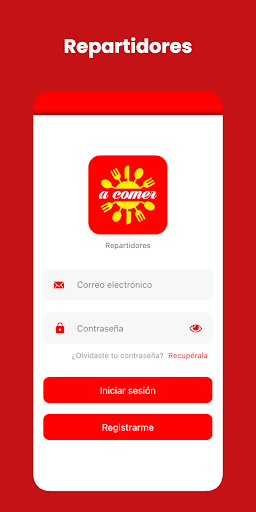 Android application A Comer Repartidores screenshort