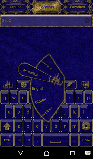 Blue Gold Chandelier Keyboard Screen 2