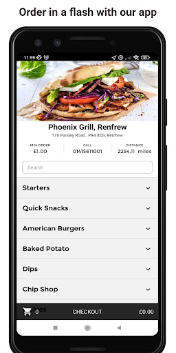 Android application Phoenix Grill, Renfrew screenshort