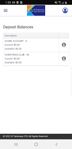 STFCU Mobile Banking Screen 2