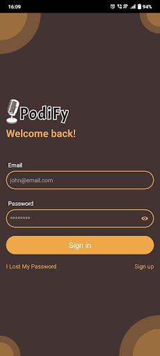Android application Podify Player screenshort