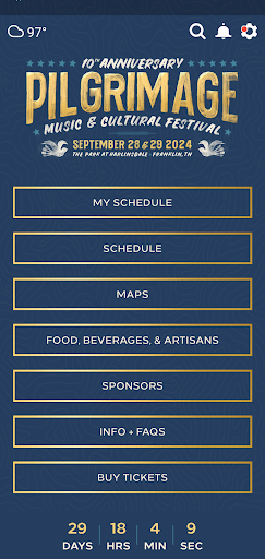 Android application Pilgrimage Festival screenshort