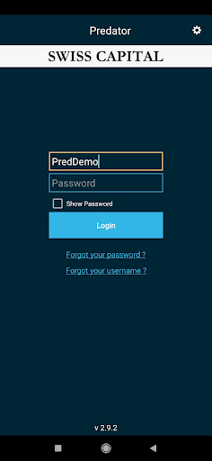 Android application Predator Swiss Capital screenshort