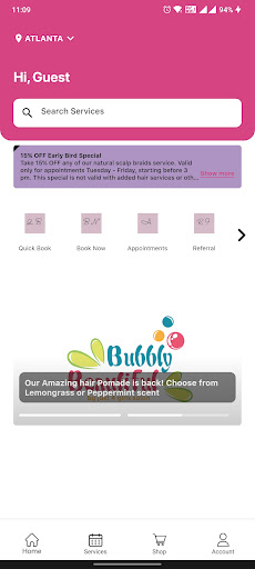 Android application Just 4 Girls Salon screenshort