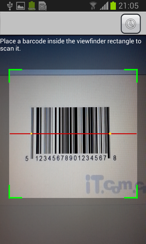 Android application Barcode Scanner screenshort