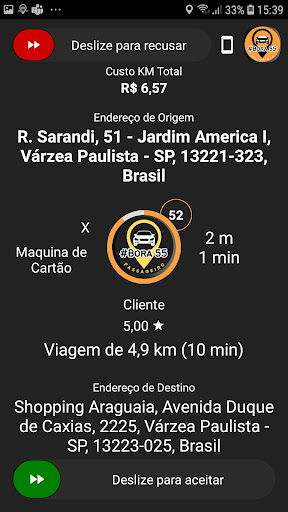 Android application Bora55 Motorista screenshort