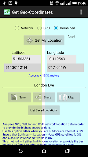 Get Geo-Coordinates Screen 2