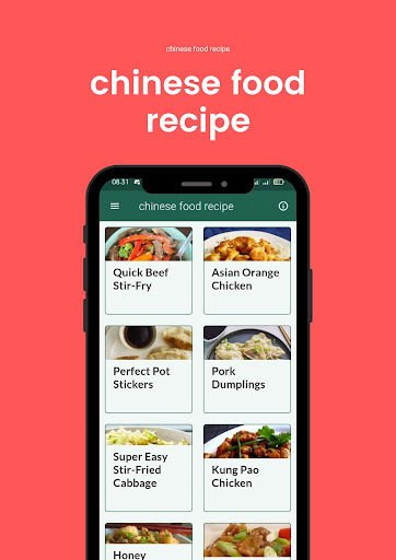 Android application authentic chinese recipes food screenshort