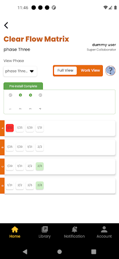 Android application Clear Flow Matrix screenshort