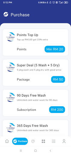 The Bubble Laundry App Screen 3