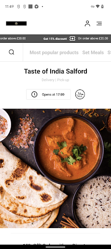 Android application Taste of India Salford screenshort