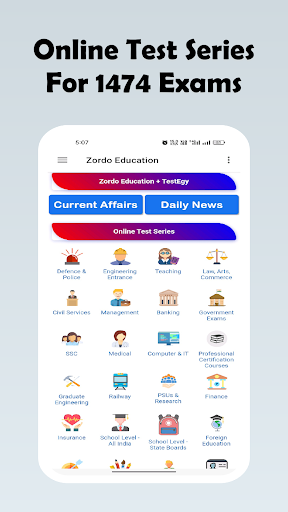Android application Mock Test : Zordo Education screenshort