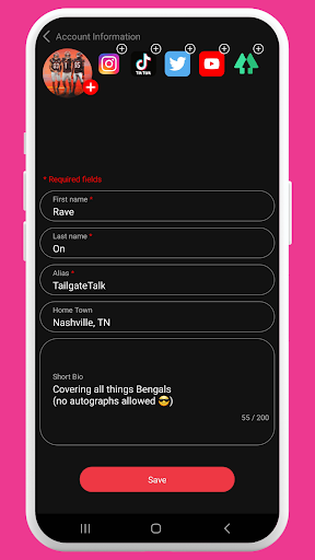 Android application RaveOn — Sports Fans Be Heard! screenshort
