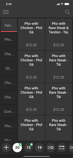 Eat.chat Point of Sale Screen 2