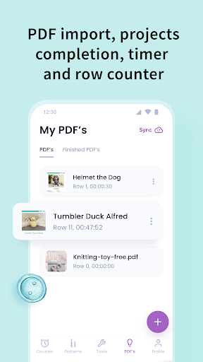 Crochet row counter and patterns