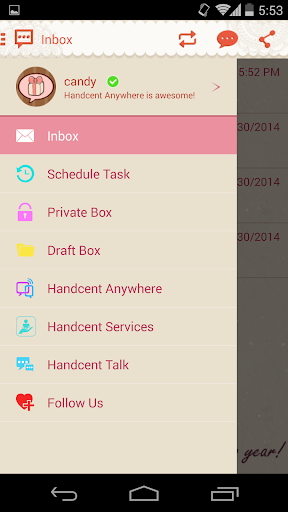 Android application Handcent 6 Skin(christmas2014) screenshort