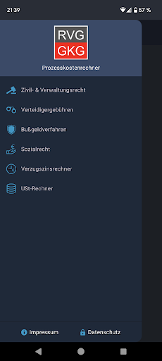 Android application Prozesskostenrechner screenshort