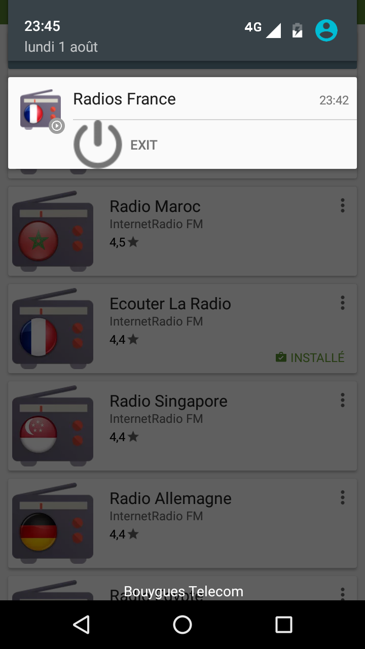 Android application Radios France screenshort