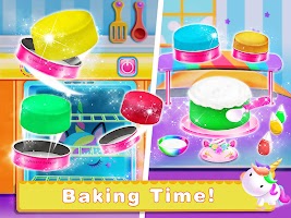 screenshot of Rainbow Unicorn Cake Maker – Kids Cooking Games