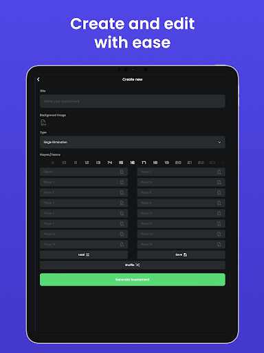 Screenshot of Tourney - Tournament Maker App
