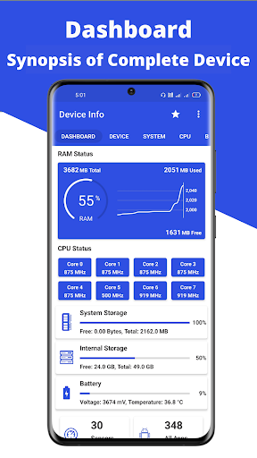 Android application Device Info: Check System, CPU screenshort