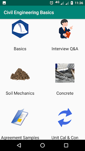 Android application Civil Engineering Basics screenshort